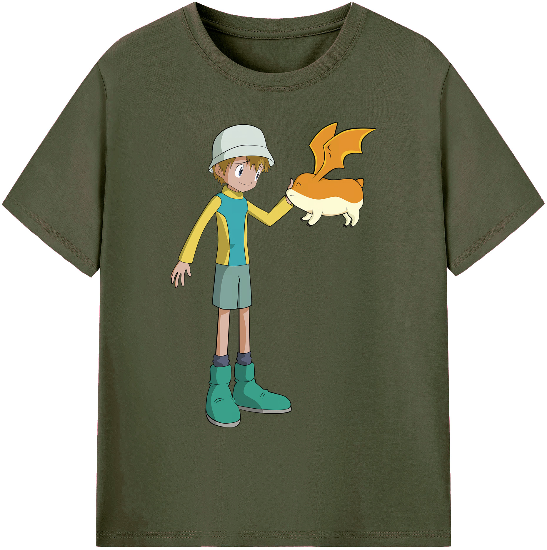 （画像用） Digimon デジタルモンスター/デジモン 綿100％ メンズ半袖Tシャツ｜肌触りやわらか＆通気性